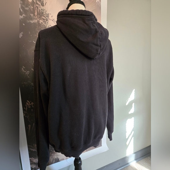 Euc The North Face Black Hoodie with White Logo Sz M In Men's. - Picture 2 of 7